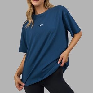 LSKD Go-To FLXCotton Oversized Tee 
Indigo White / 2XS NEW WITH TAGS NWT